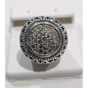 Round Sterling Silver 925 White Stone Ring Size 6